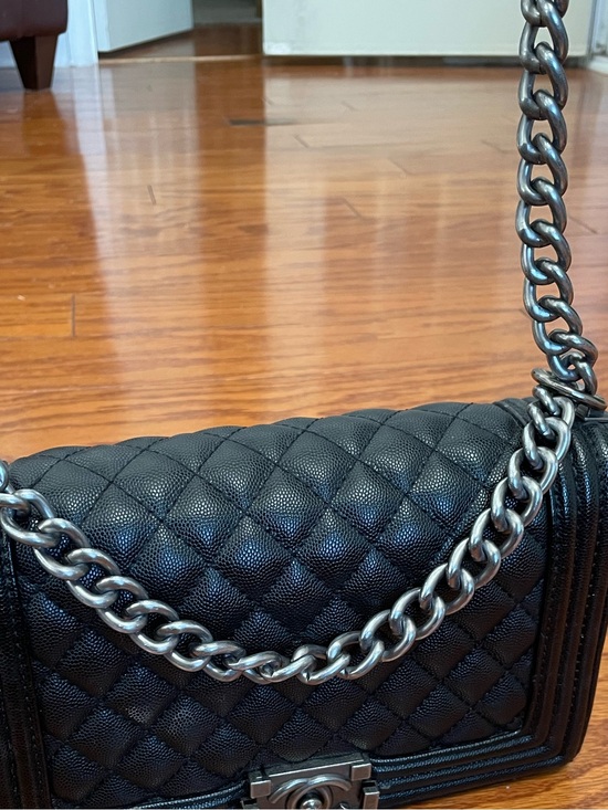 Handbags - Boy Flap Bag Medium Quilted Shoulder Bag in Black
